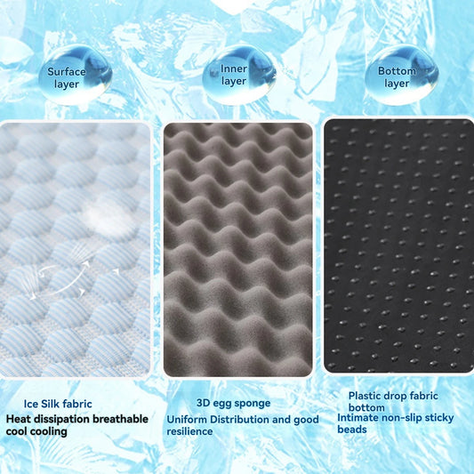 IceSilk Cooling Dog Bed – Breathable Summer Comfort with Pillow