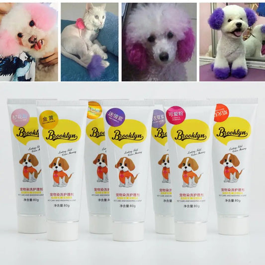 80g Pet Hair Color Dye Cream – Semi-Permanent, Bright & Non-Fading