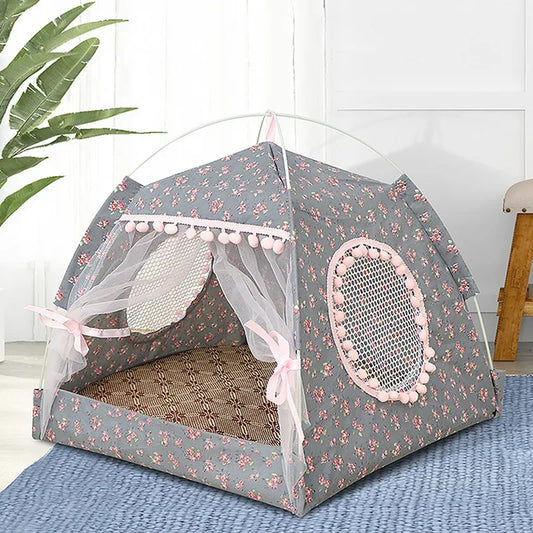 Summer Cat Tent Cave – Breathable Sleep Hut for Kittens & Small Dogs
