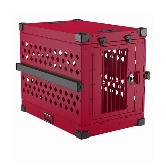 Large Aluminum Dog Crate – 40" Portable Folding Travel Kennel