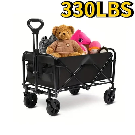 Foldable Utility Wagon Cart – Heavy Duty Portable Cart for Shopping & Outdoor Use